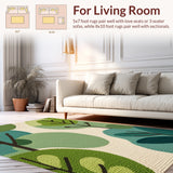 Ultra Soft Area Rug, Non Slip, Stain Resistant, Washable Area Rugs for Living Room, Bedroom, Insect Print Ultra-Thin(Ivory)