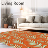 Botanical Fern Frond Luxurious Comfort Surface(Orange)