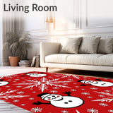 Joyful Snowman Portraits with Interlocking Frostflake(Red)