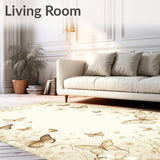 Enchanted Butterfly Garden Area Delicate Insect Wing Design(Beige)