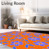 Abstract Garden Mosaic with Scattered Blossom Clusters(Orange)