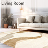 Chic Beige Desk Protector for Rolling Chairs Stable Floor Mat(Beige)