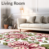 Boho Floral Tapestry Design Indoor with Faded Botanical Print (Pink)