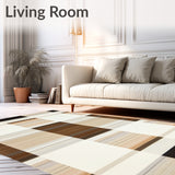 Contemporary Neutral Tartan Featuring Layered Beige and Taupe Plaid(Beige)