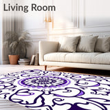 Elegant Swirl Medallion Artistic Waves Decorative Accent (Purple)