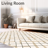 Lattice Checkered Contemporary Grid Design(Beige)