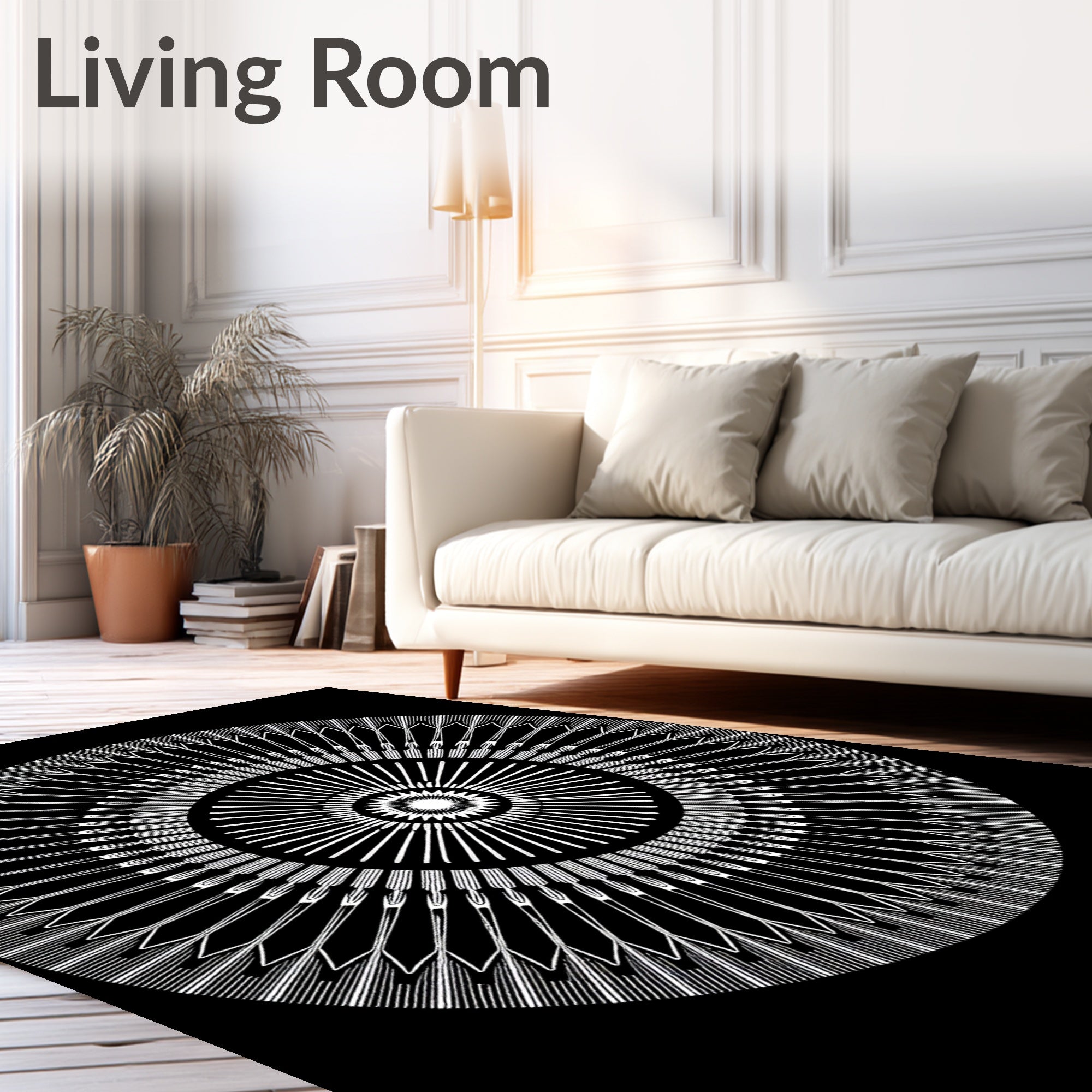 Midnight Constellation Burst Radial Contemporary Design (Black) - ODIKA