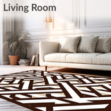 Interlocking Maze Modern Art Style (Brown)