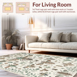 Ultra Soft Area Rug, Non Slip, Stain Resistant, Washable Area Rugs for Living Room, Bedroom, Modern Insect Print Stain Resistant Rug(Ivory)