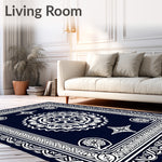 Elegant Interlocking Medallion Floral Lattice Contemporary Symmetrical (Black) - ODIKA