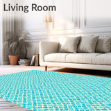 Wave Interlocking Lattice Basketweave Mosaic(Blue)