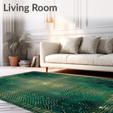 Geometric Spotted with Deep Green and Gold(Green)