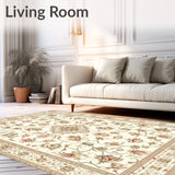 Sophisticated Krystin Medallion Accent Beige Ivory Style(Beige)