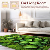Ultra Soft Area Rug, Non Slip, Stain Resistant, Washable Area Rugs for Living Room, Bedroom, leaf shag bathroom mat(Green)