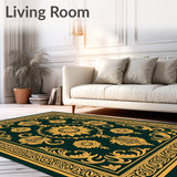 Symmetrical Floral Medallion with Interlocking Scrollwork Details (Gold)