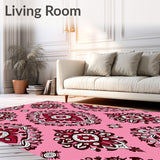 Vintage Starburst Damask with Ornate Berry Cluster Details(Pink)