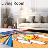 Cartoon Smiley Bowling Ball Strike Setup(Brown)