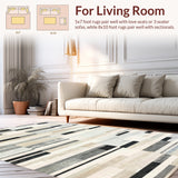 Modern Geometric Striped Area for Entryway and Porch(Black)