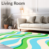 Abstract Watercolor Brushstroke Design with Flowing Wave(Green)