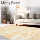 Classic Medallion Area Non Slip Indoor Vintage Appeal(Beige)