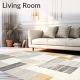 Farmhouse Chic Floor with Abstract Design(Gray)