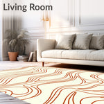 Modern Interlocking Waves with Terra Accents and Lines (Ivory) - ODIKA
