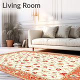 Floral Circle Area Rug(Ivory)