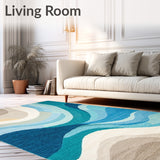 Coastal Breeze Oval Braided Nautical Inspired Home(Blue)