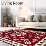 Festive Holiday Interlocking Snowflake Textile(Red)