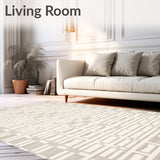 Ivory & Beige Modern Echoing Geometric for Decor(Beige)
