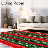 Festive Stripe Illusion with Bold Contrast and Classic Holiday Motifs(Red)