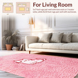 Ultra Soft Area Rug, Non Slip, Stain Resistant, Washable Area Rugs for Living Room, Bedroom, Modern Cute Cat Bedroom Decor(Pink)