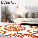 Sunset Bloom Botanical Medallion Design Contemporary (Orange)