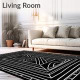 Modern Maze Lattice with Interlocking Abstract Linework(Black)
