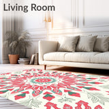 Boho Petal Design with Interlocking Botanical (Red)