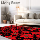 Poinsettia Bloom Mosaic with Ornamental Yuletide Flourishes(Red)