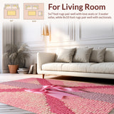 Ultra Soft Area Rug, Non Slip, Stain Resistant, Washable Area Rugs for Living Room, Bedroom, coquette bow bath(Pink)