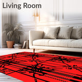 Whimsical Tartan Plaid with Stylized Snowflake Overlays(Red)