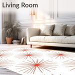 Crystalline Burst Motifs Radiating Sparkle Effects Contemporary Art (White) - ODIKA