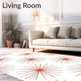 Crystalline Burst Motifs Radiating Sparkle Effects Contemporary Art (White) - ODIKA