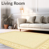 Textured Geometric Beige Area(Beige)
