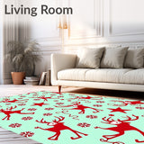 Whimsical Santa and Sleigh Scene with Snowfall Details(Red)