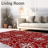 Festive Snowflake Winter Holiday Decorative Floor(Red)
