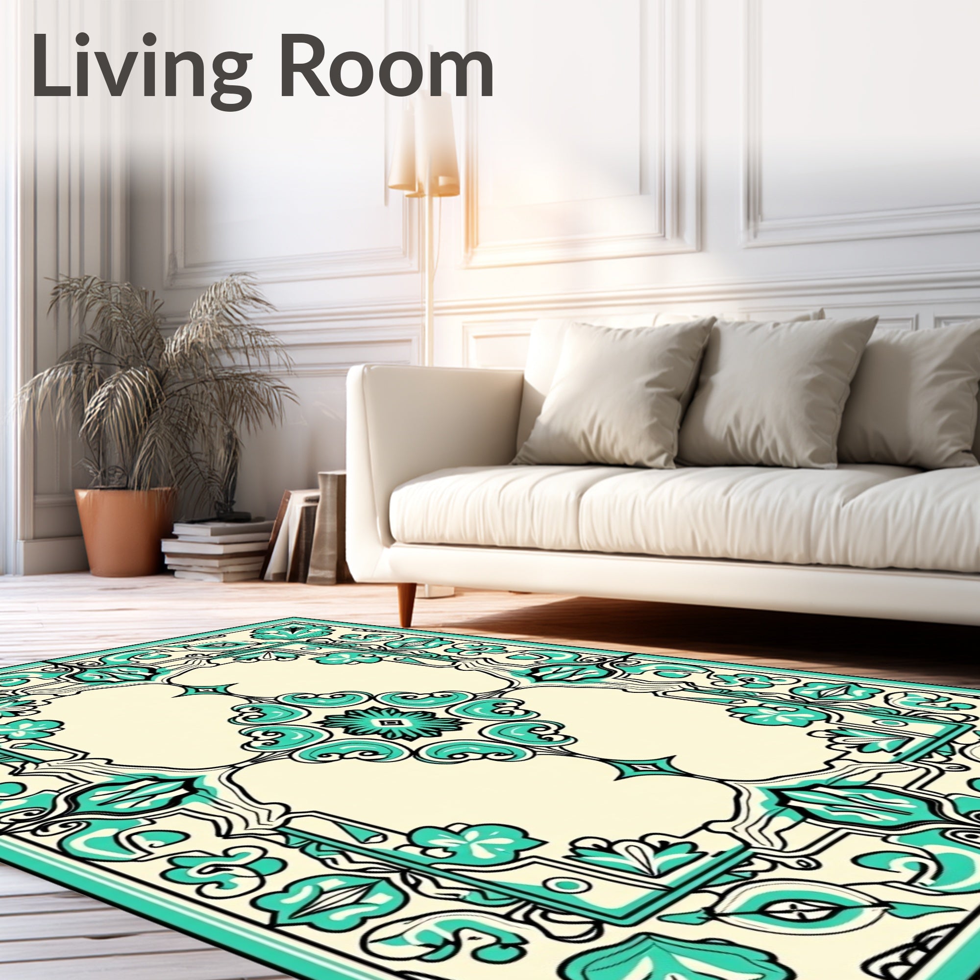 Tile Mosaic with Ornate Mediterranean (Beige) - ODIKA