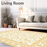 Barclay Collection Vane Willow Damask Beige Area(White)