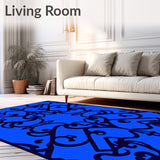 Elegant Swirl Hexagonal Artistic Modern Decorative (Blue)