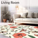 Enchanted Poppy Meadow with Moths and Moon Botanical Art(Coral)