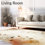 Boho Chic Area with Abstract Botanical Accents and Earthy Vintage Hues(Beige)