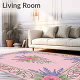 English Countryside Cottage Garden Floral Tapestry(Pink)
