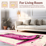Ultra Soft Area Rug, Non Slip, Stain Resistant, Washable Area Rugs for Living Room, Bedroom, Pink Cowgirl Boot Western Entryway Rug(Pink)